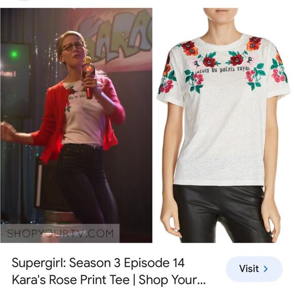 MAJE Tanisha Floral Embroidered Linen Jersey T-Shirt - Picture 3 of 9